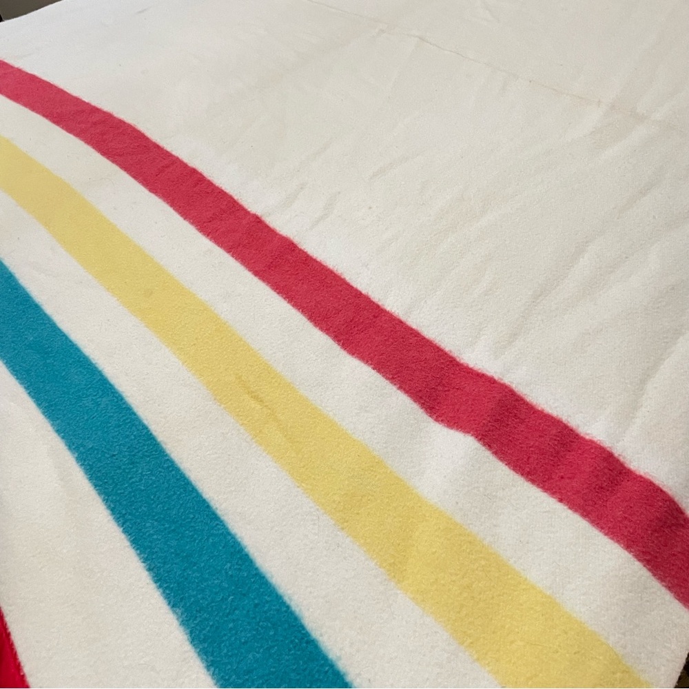 Vintage ely and walker golden seal vintage 1950s wool striped blanket camping - Picture 5 of 13